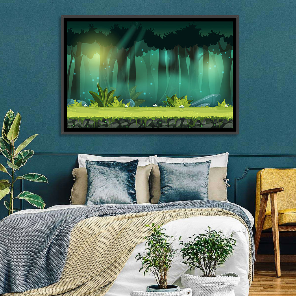 Enchanted Digital Forest Landscape Wall Art