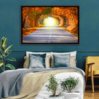 Golden Autumn Tree Tunnel Wall Art