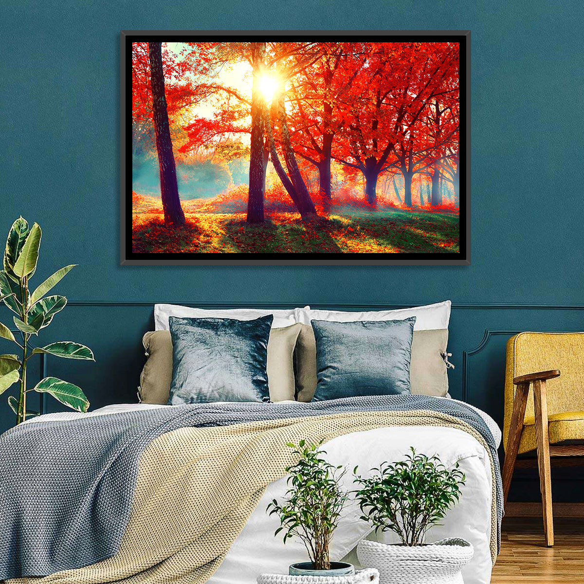 Autumn Park Sunrise Wall Art