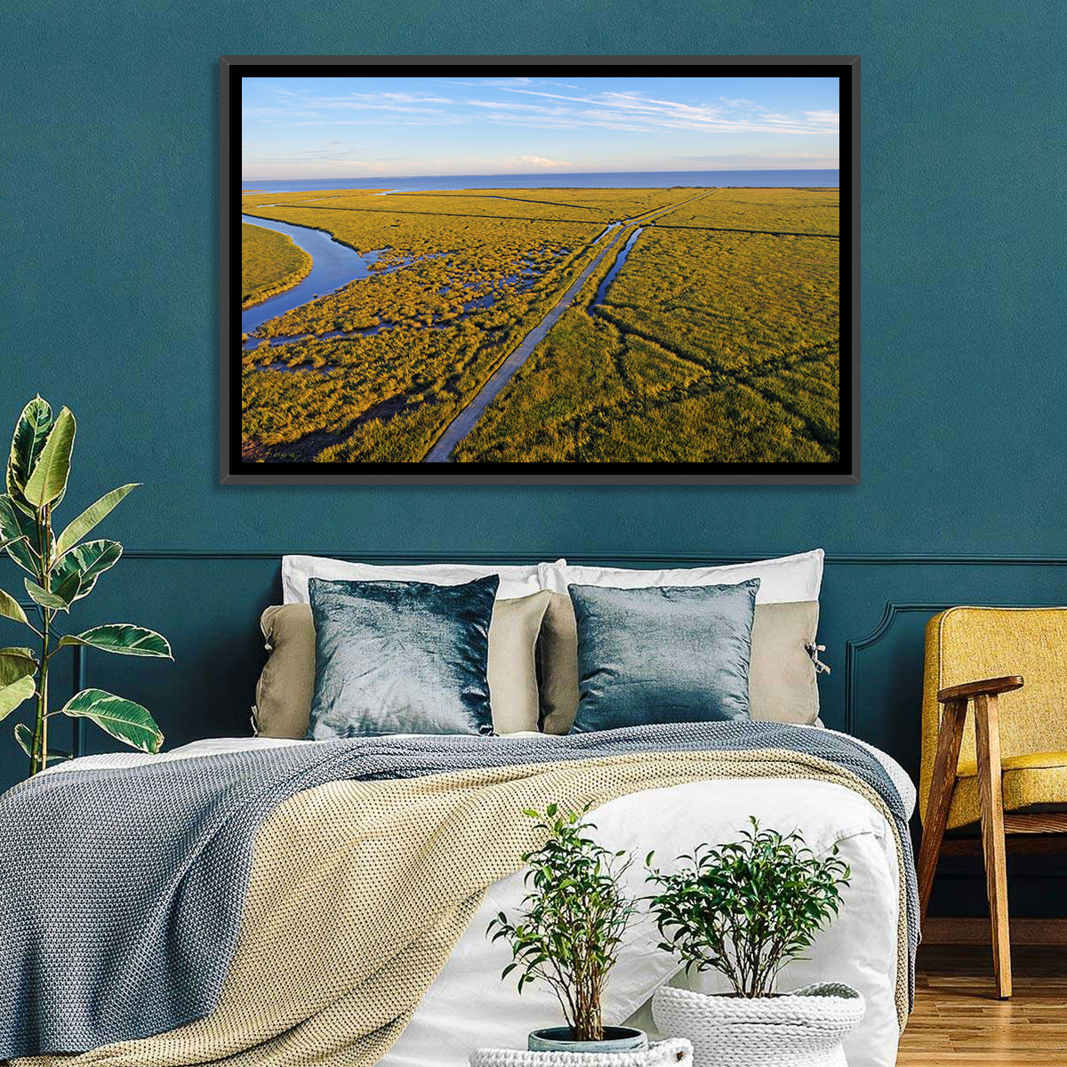 Delaware Bay Marshland Aerial Wall Art