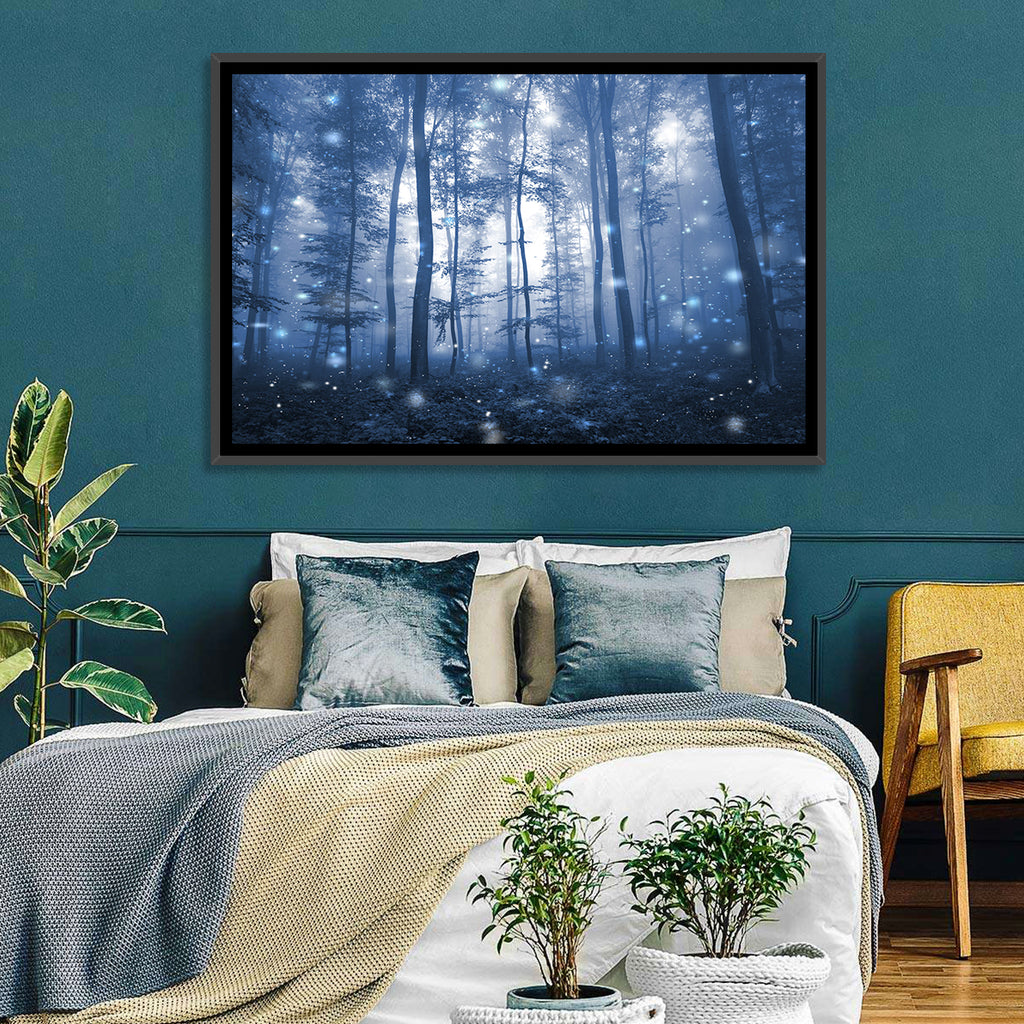 Blue Mist Forest at Twilight Wall Art