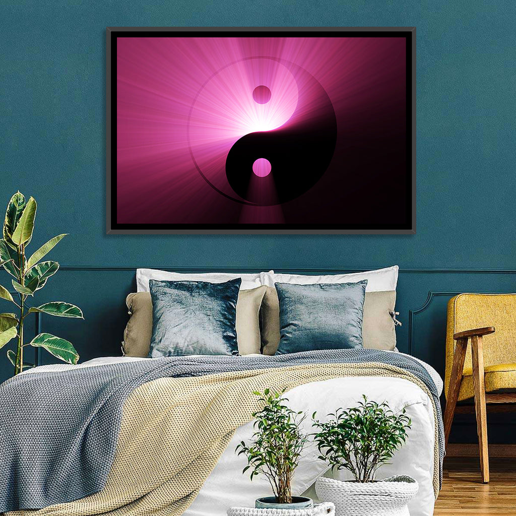Magenta Yin Yang Symbol Wall Art