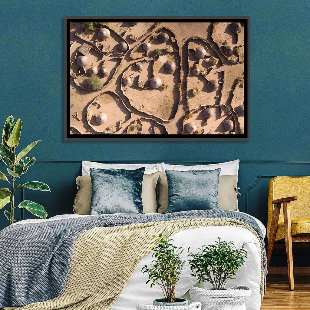 Thatched Huts in Chad Wall Art