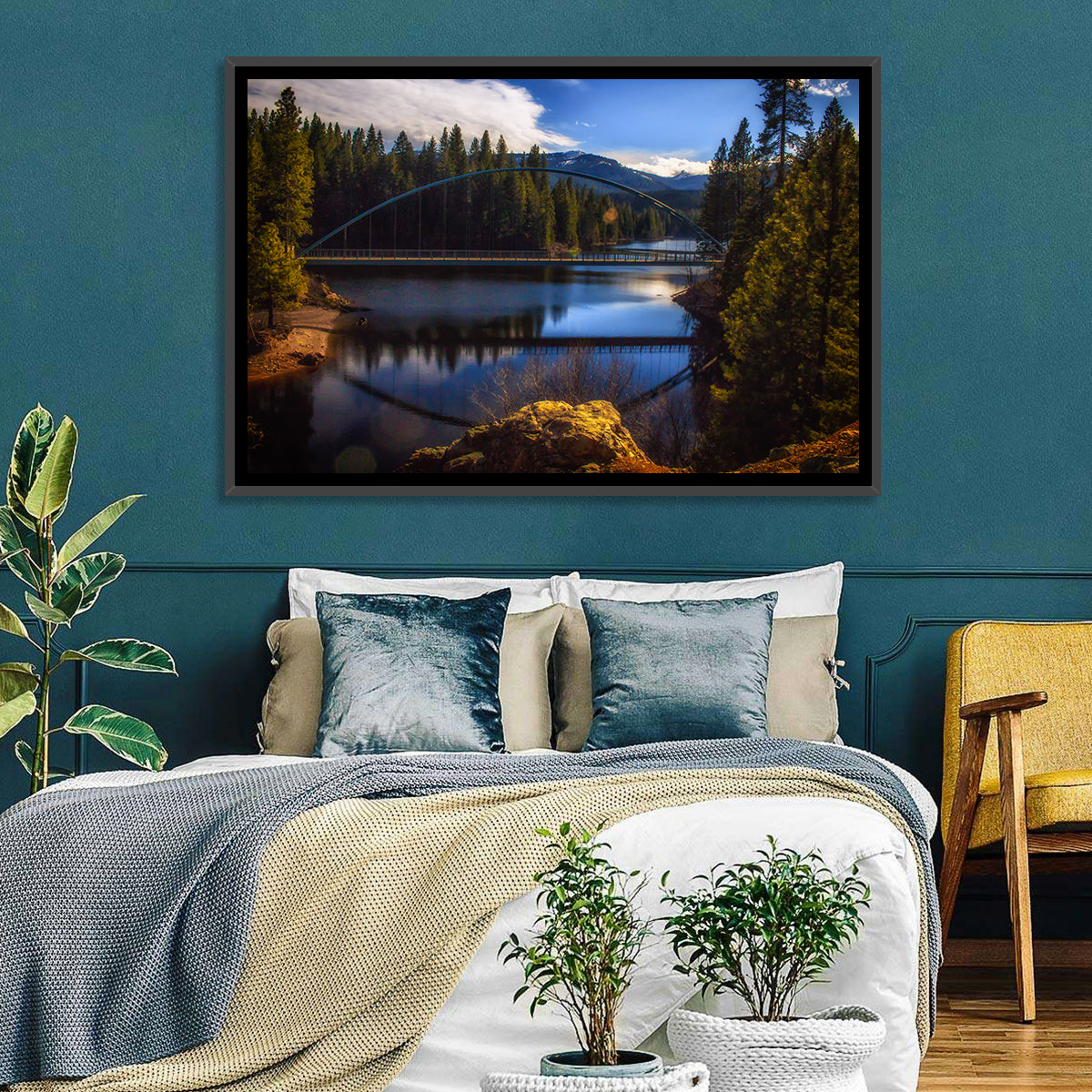 Wagon Creek Bridge Wall Art in a room, landscape