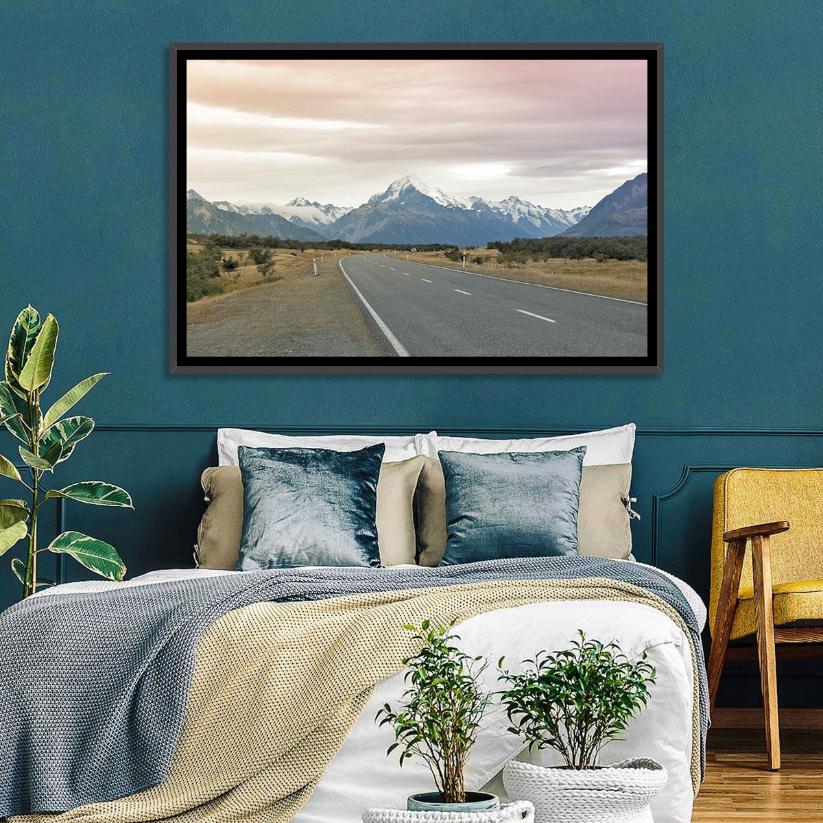 Road to Mount Cook Wall Art in a room, landscape