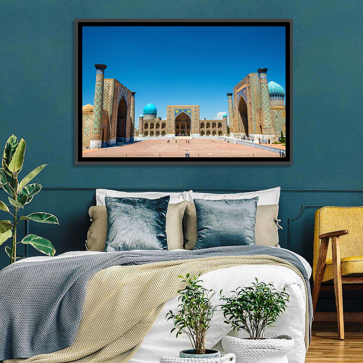 Registan Square, Samarkand Wall Art in a room, landscape