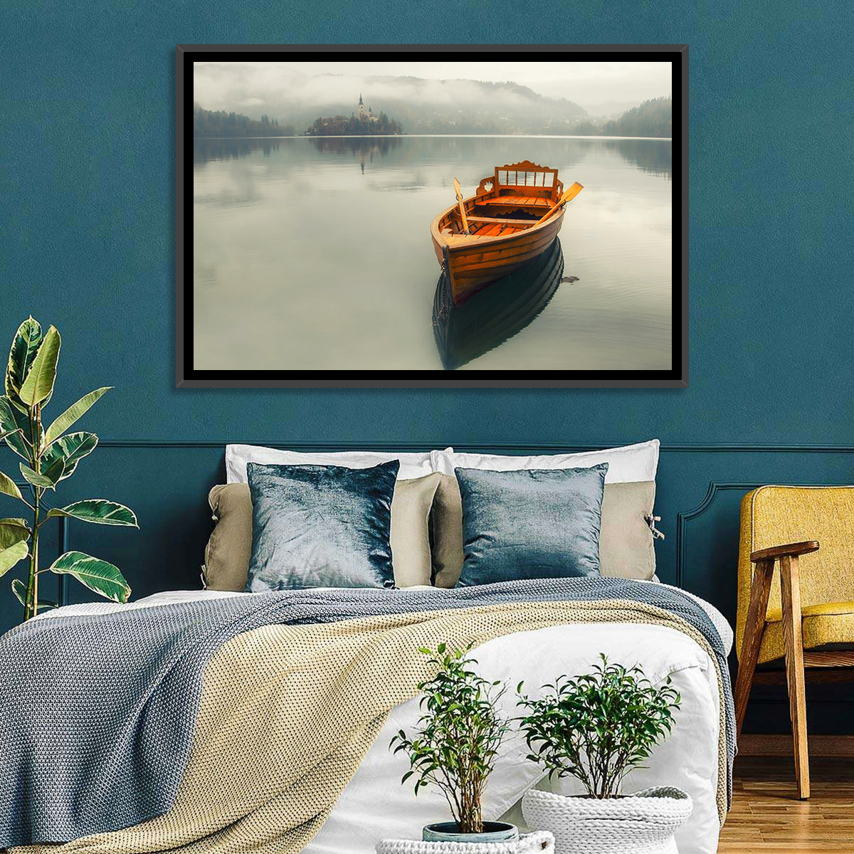 Boat In Lake Bled Wall Art