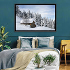 Snow Covered Alpine Cabin Wall Art