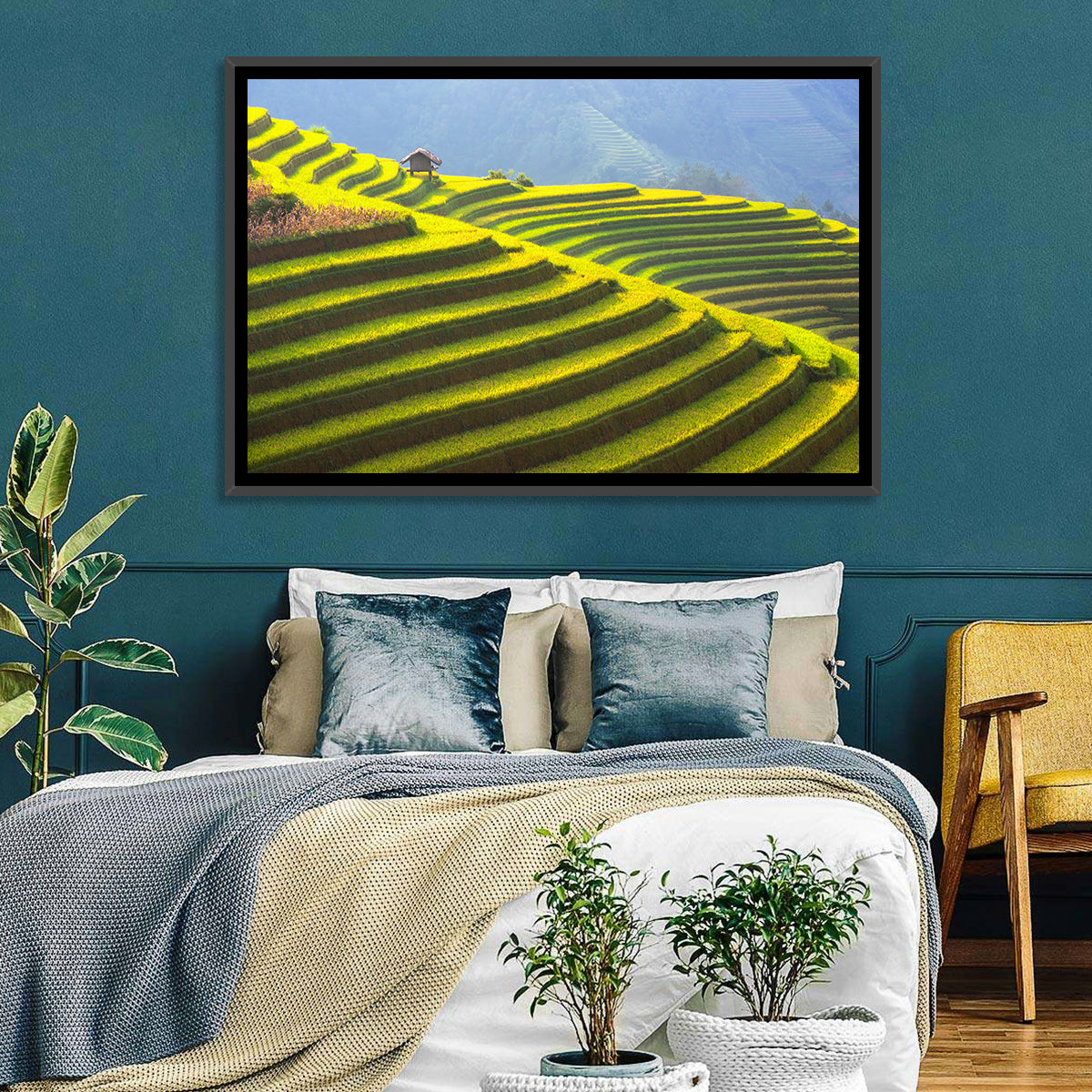 Mu Cang Chai Rice Terraces Wall Art in a room, landscape