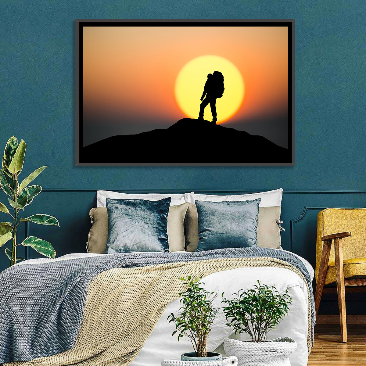 Summit Silhouette Wall Art in a room, landscape