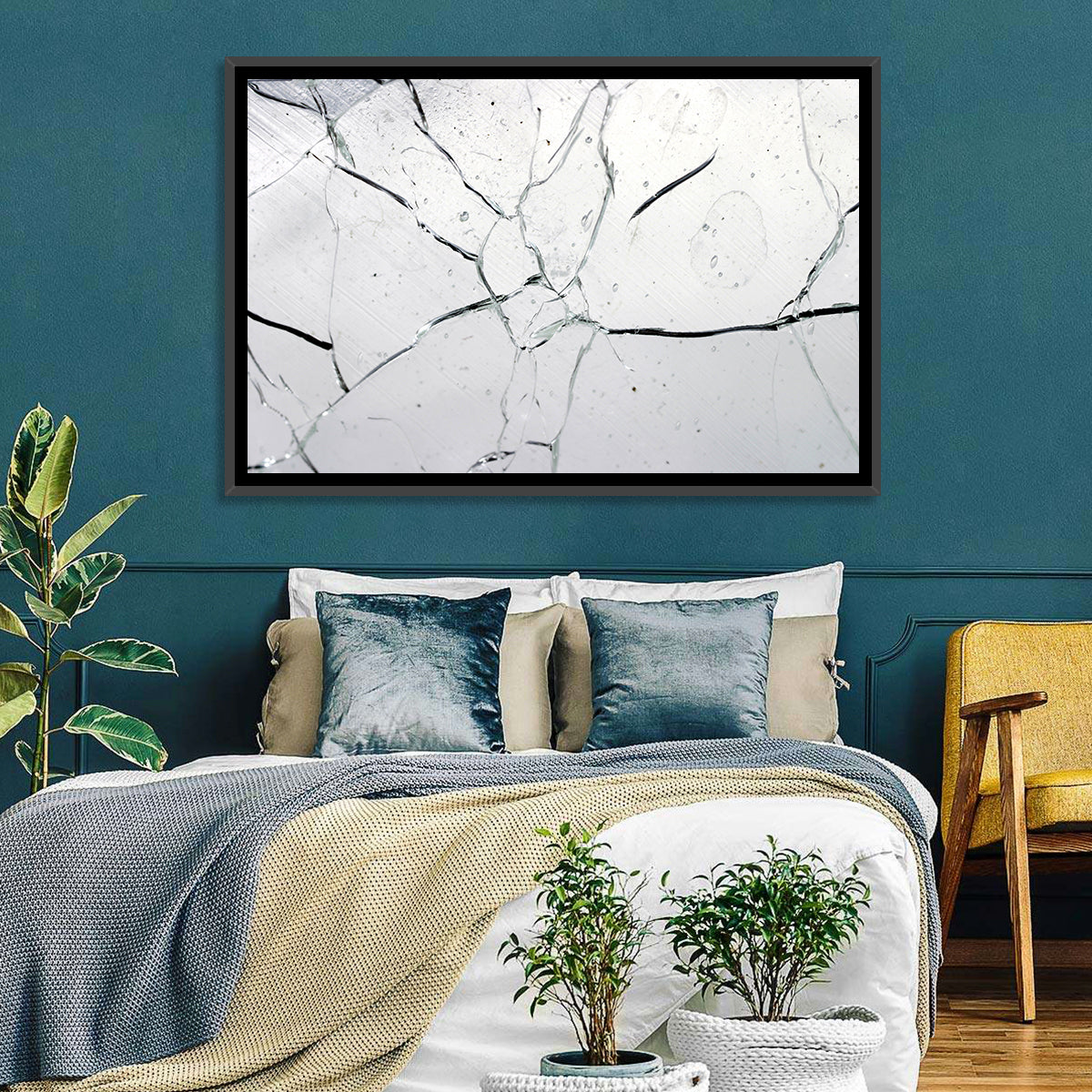 Fractured Glass Macro Study Wall Art