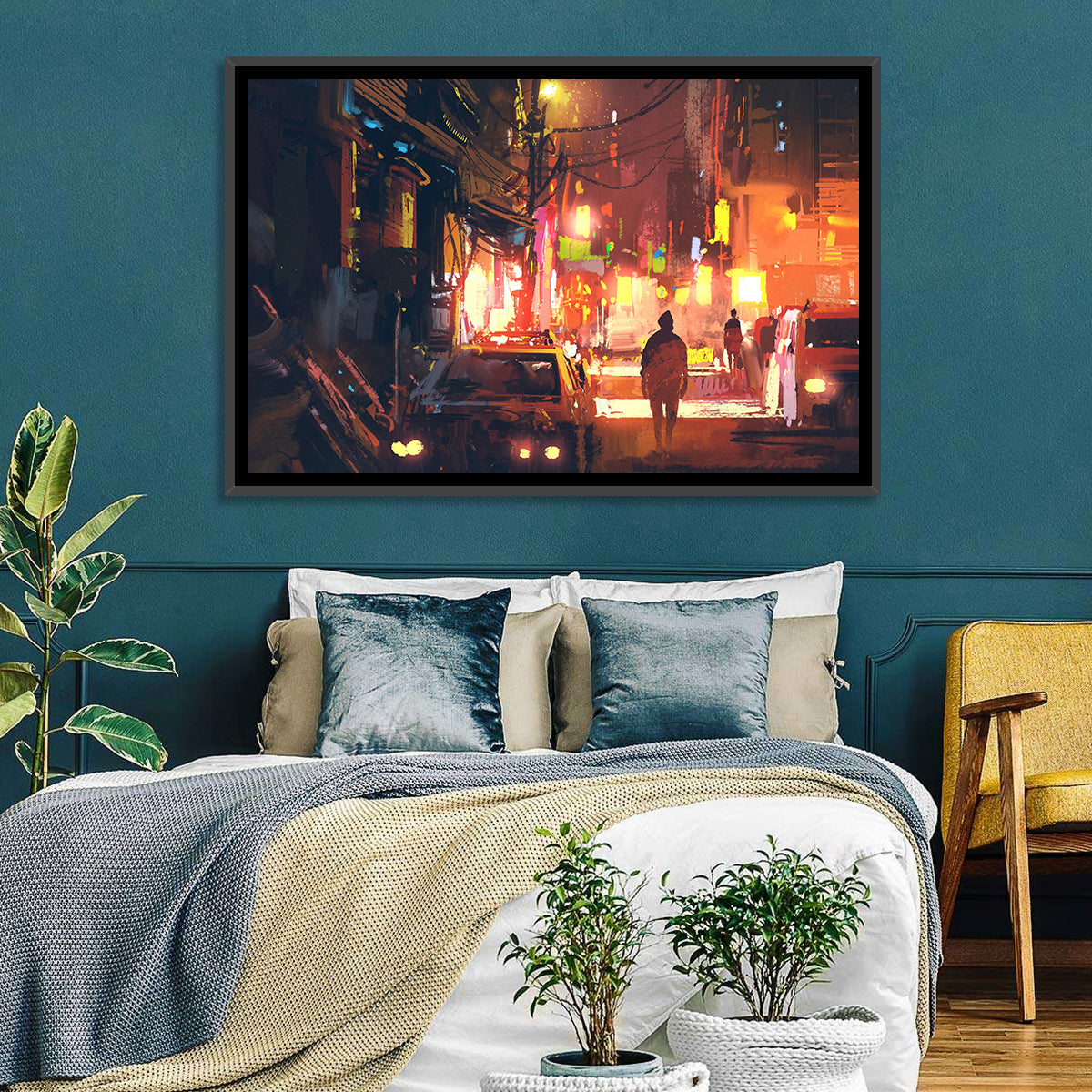 Old Street Lights at Night Wall Art