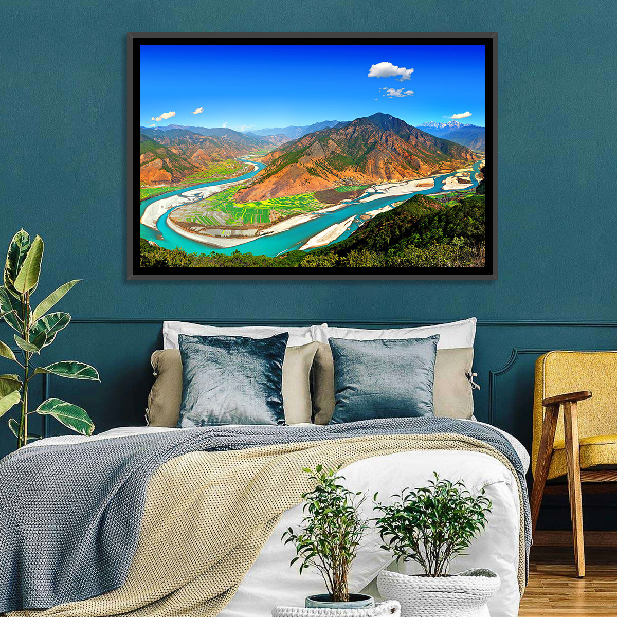 First Bend of the Yangtze, Lijiang Wall Art in a room, landscape