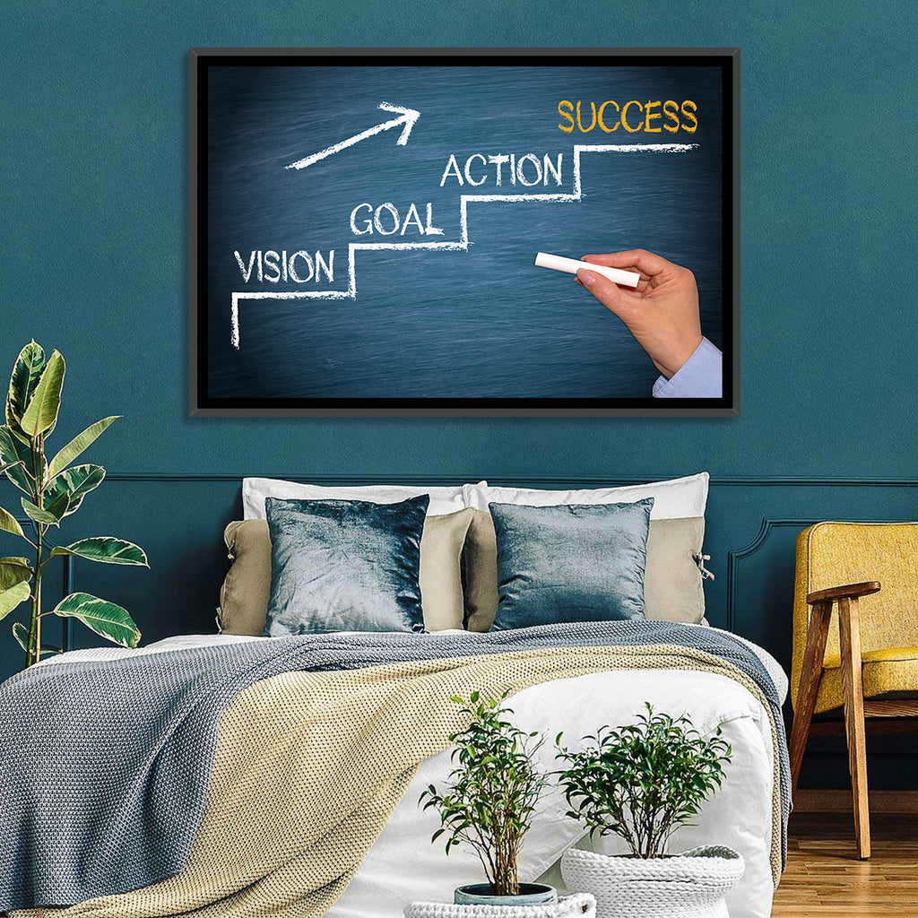 Vision Goal Action Success Chalk Diagram Wall Art