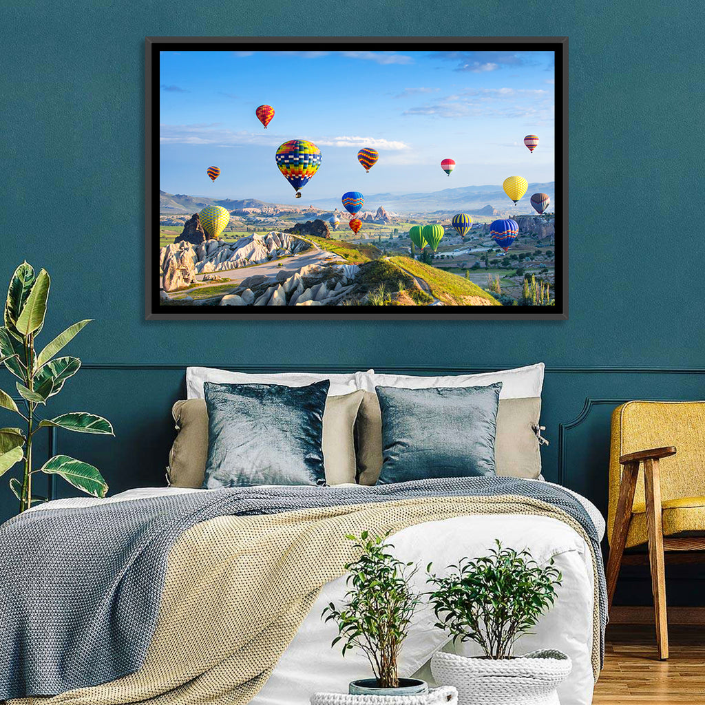 Cappadocia Hot Air Balloons Over Rock Valleys Wall Art