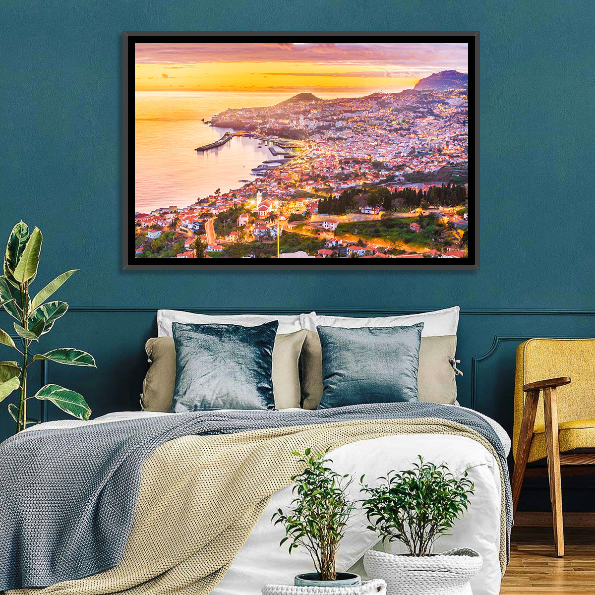 Funchal Harbor at Golden Hour Wall Art