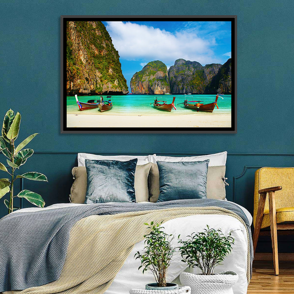 Maya Bay Long-tail Boats Wall Art