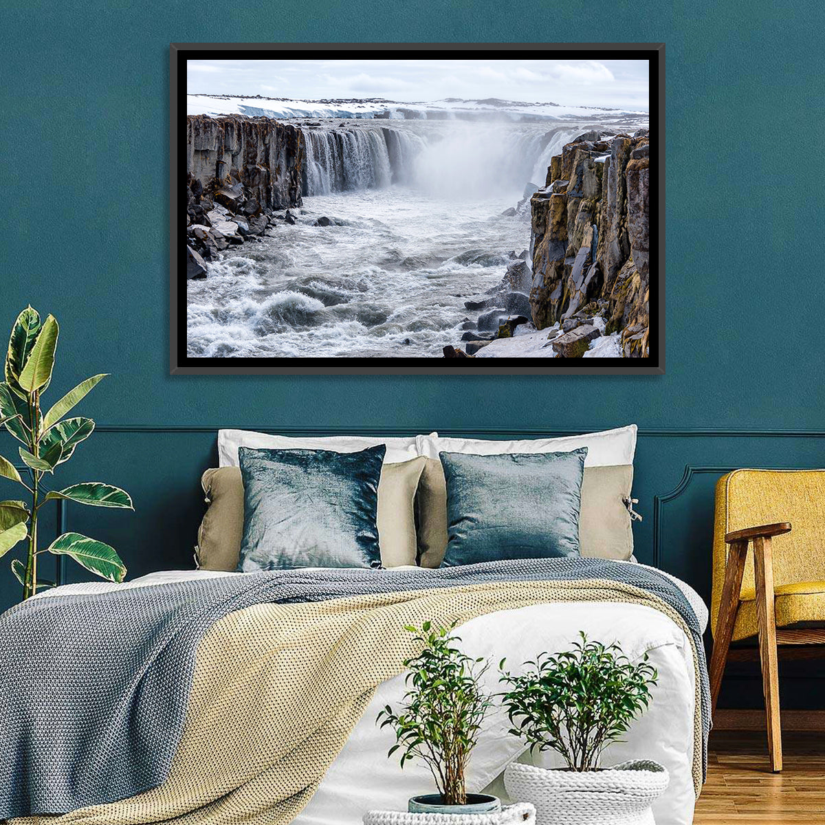 Selfoss Waterfall, Iceland Wall Art in a room, landscape