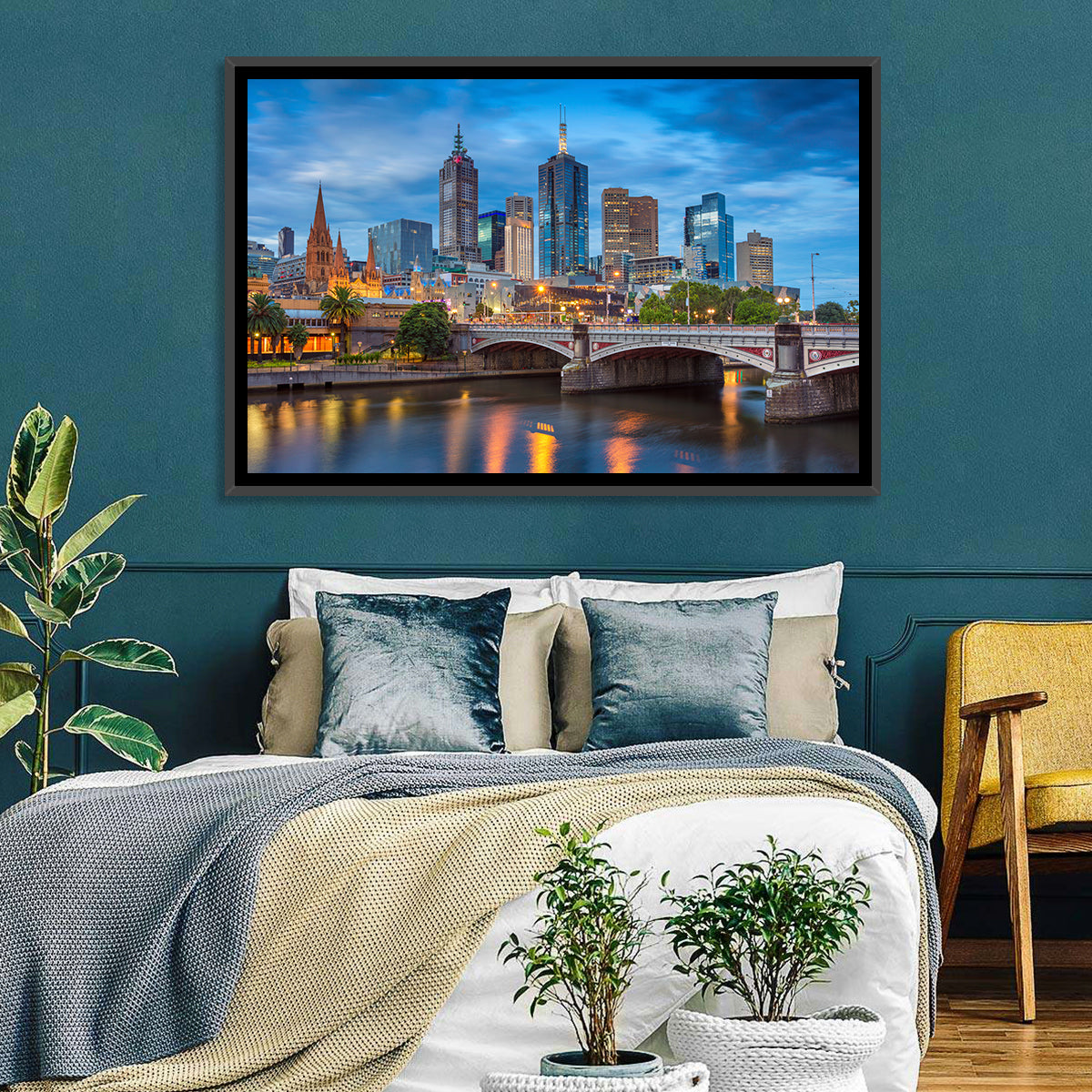 Melbourne City Skyline Wall Art