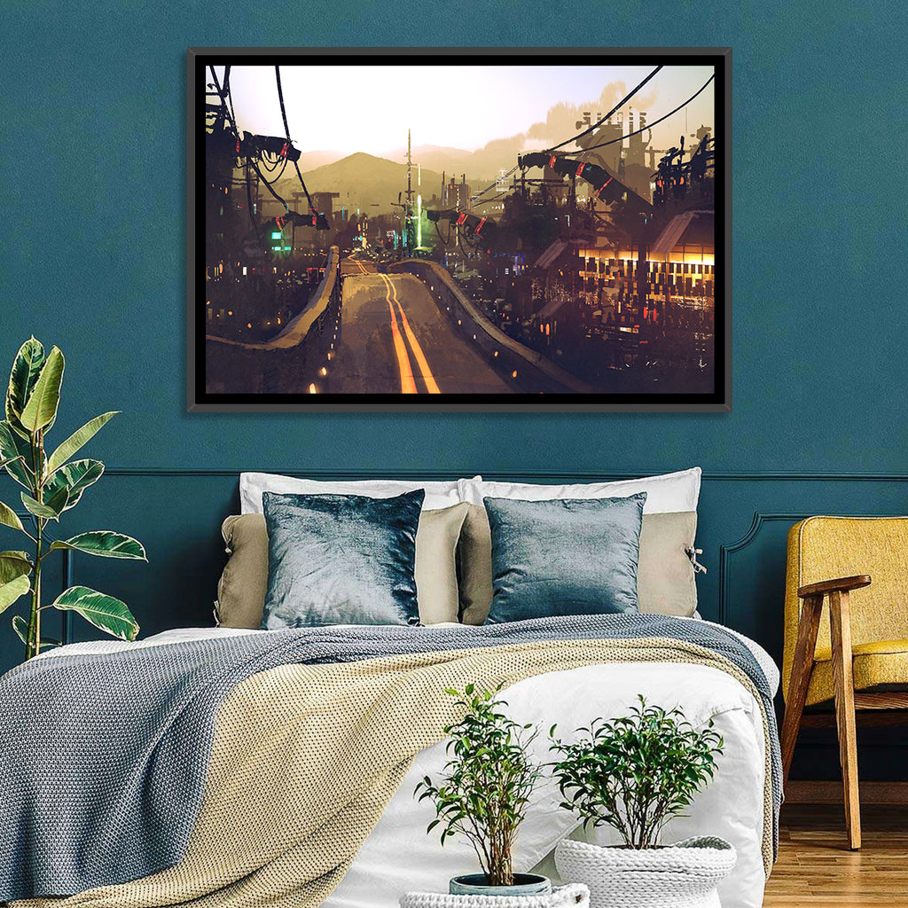 Futuristic Highway at Dusk Wall Art