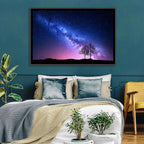 Milky Way Nebula Sky with Silhouetted Trees Wall Art