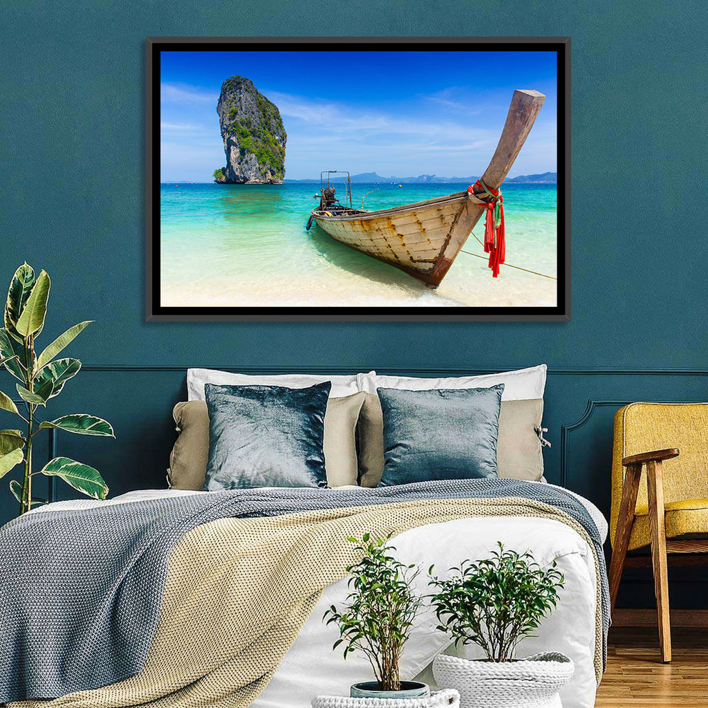 Krabi Longtail Boat Seascape Wall Art