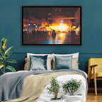 Futuristic Neon Cityscape Wall Art