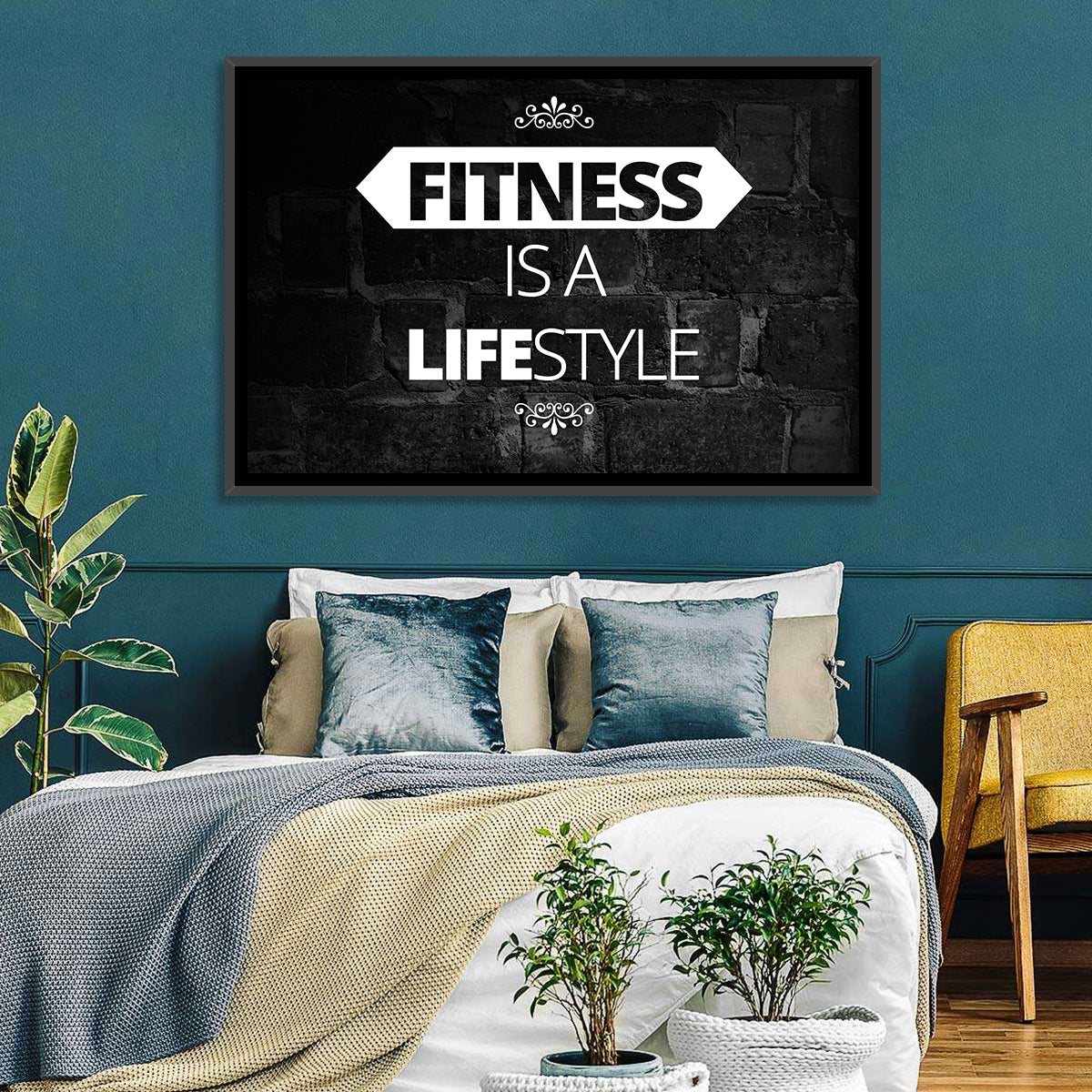 Fitness Is a Lifestyle Brick Quote Wall Art