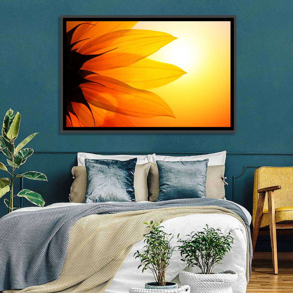 Backlit Sunflower Petals Wall Art