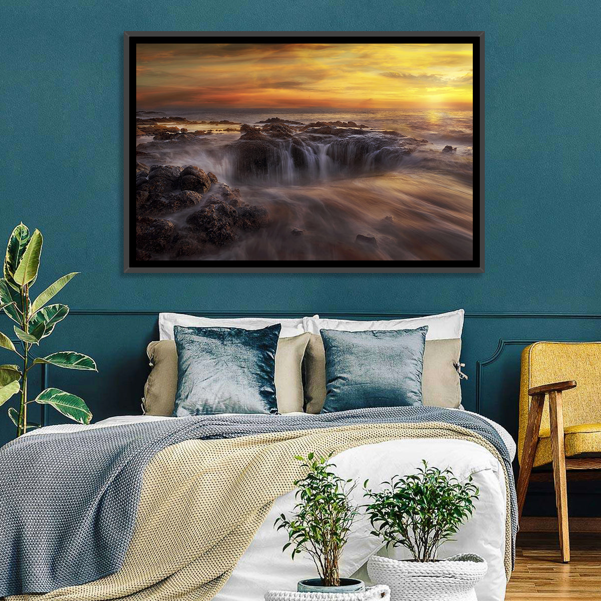 Thors Well at Cooks Chasm Sunset Wall Art in a room, landscape