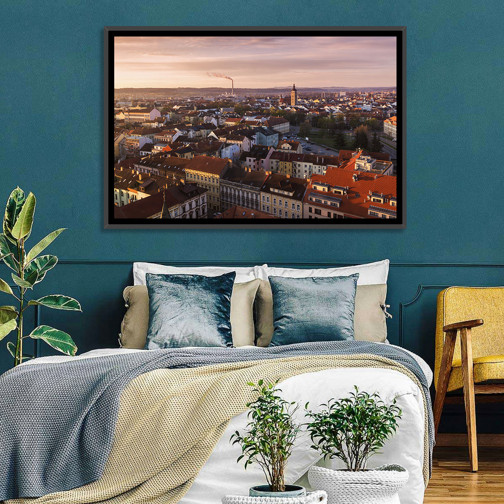 Red Tiled Rooftops at Golden Hour Wall Art
