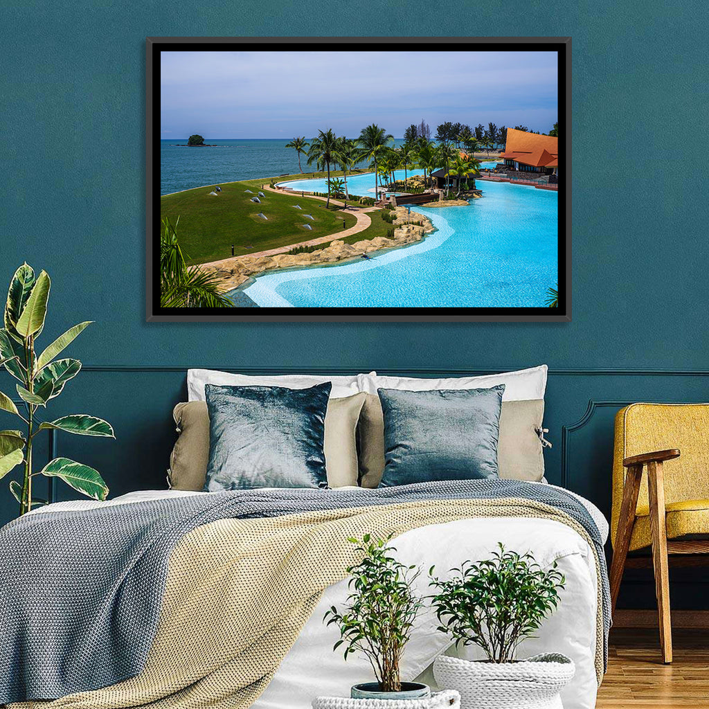 Tiered Resort Pool Horizon Wall Art