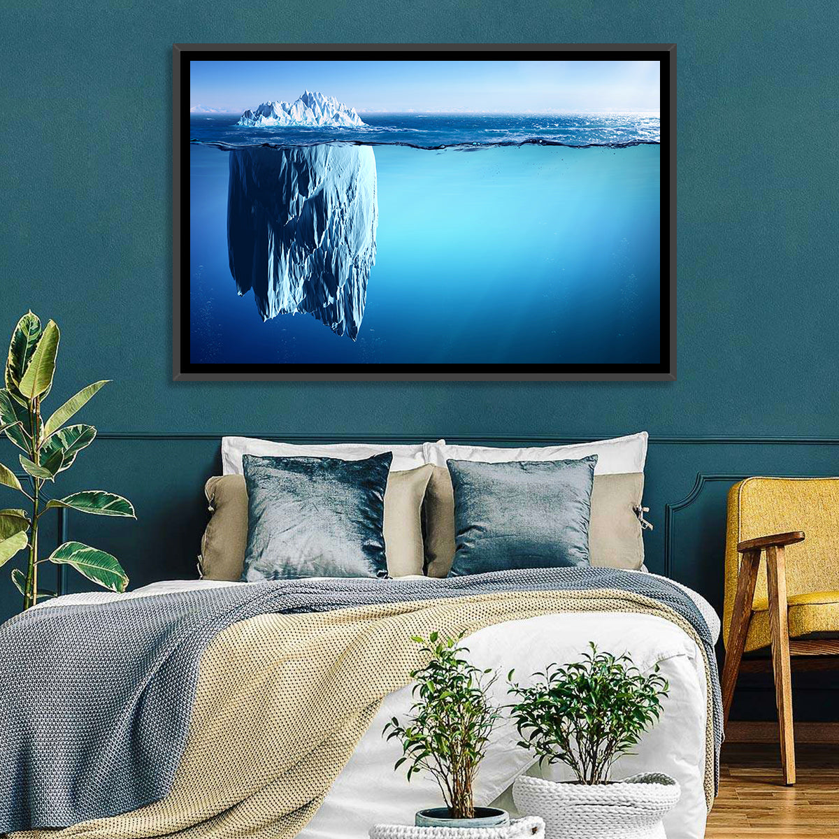 Floating Iceberg Wall Art in a room, landscape
