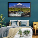 Osorno Volcano Over Petrohue Rapids Wall Art