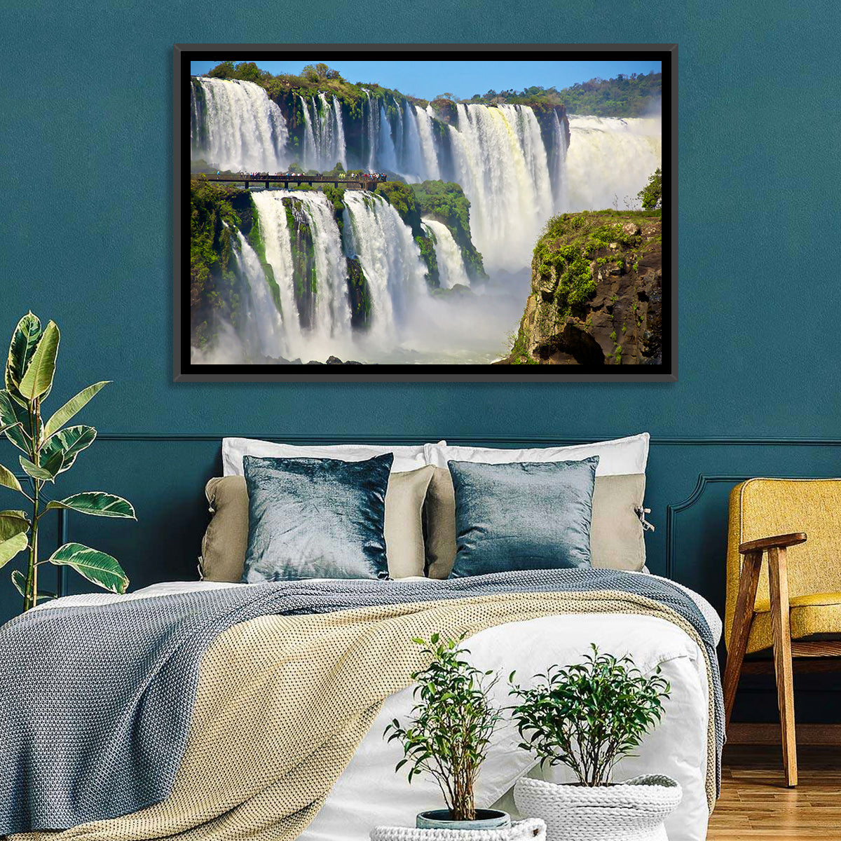 Iguazu Falls Observation Walkway Wall Art in a room, landscape