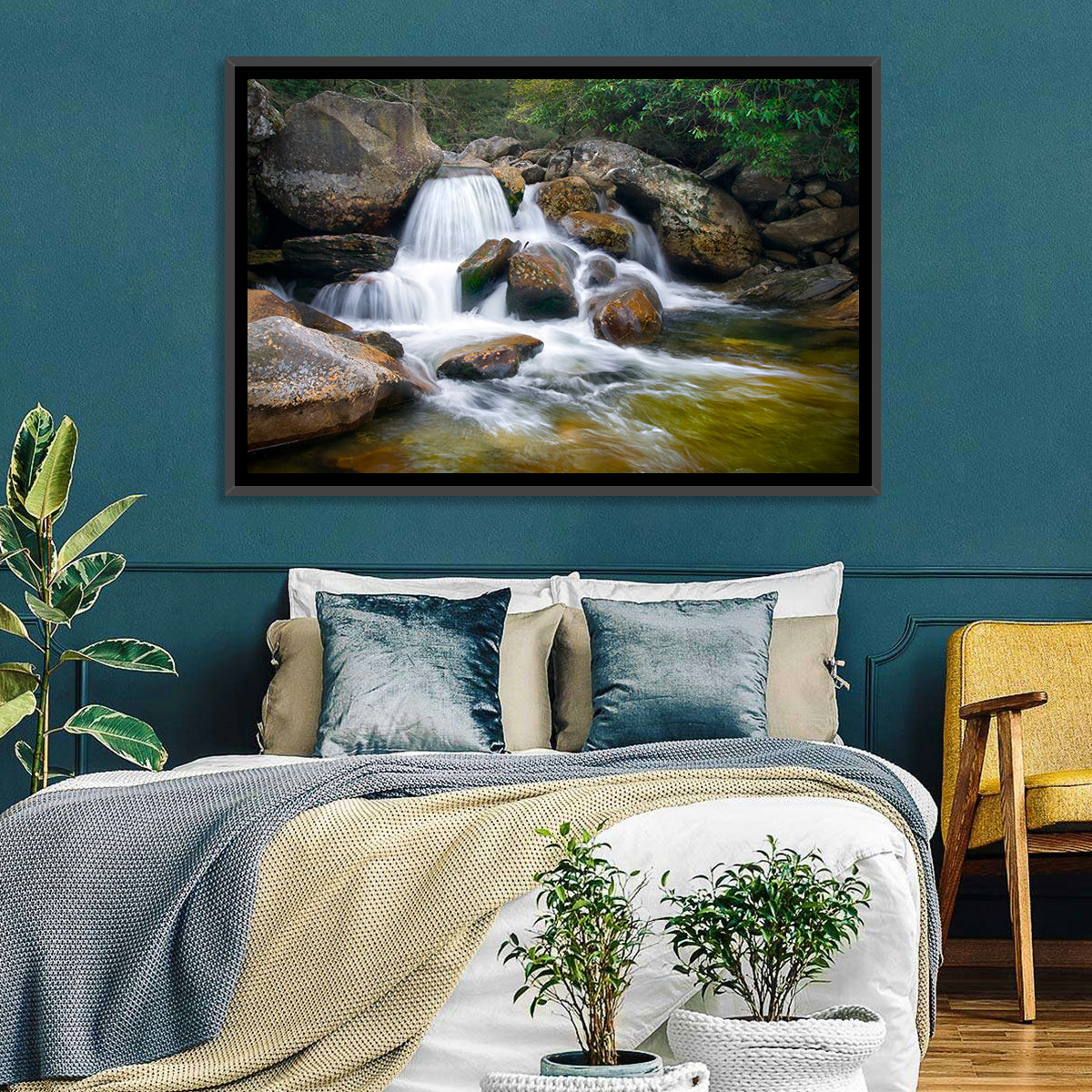 Blue Ridge Mossy Waterfall Wall Art