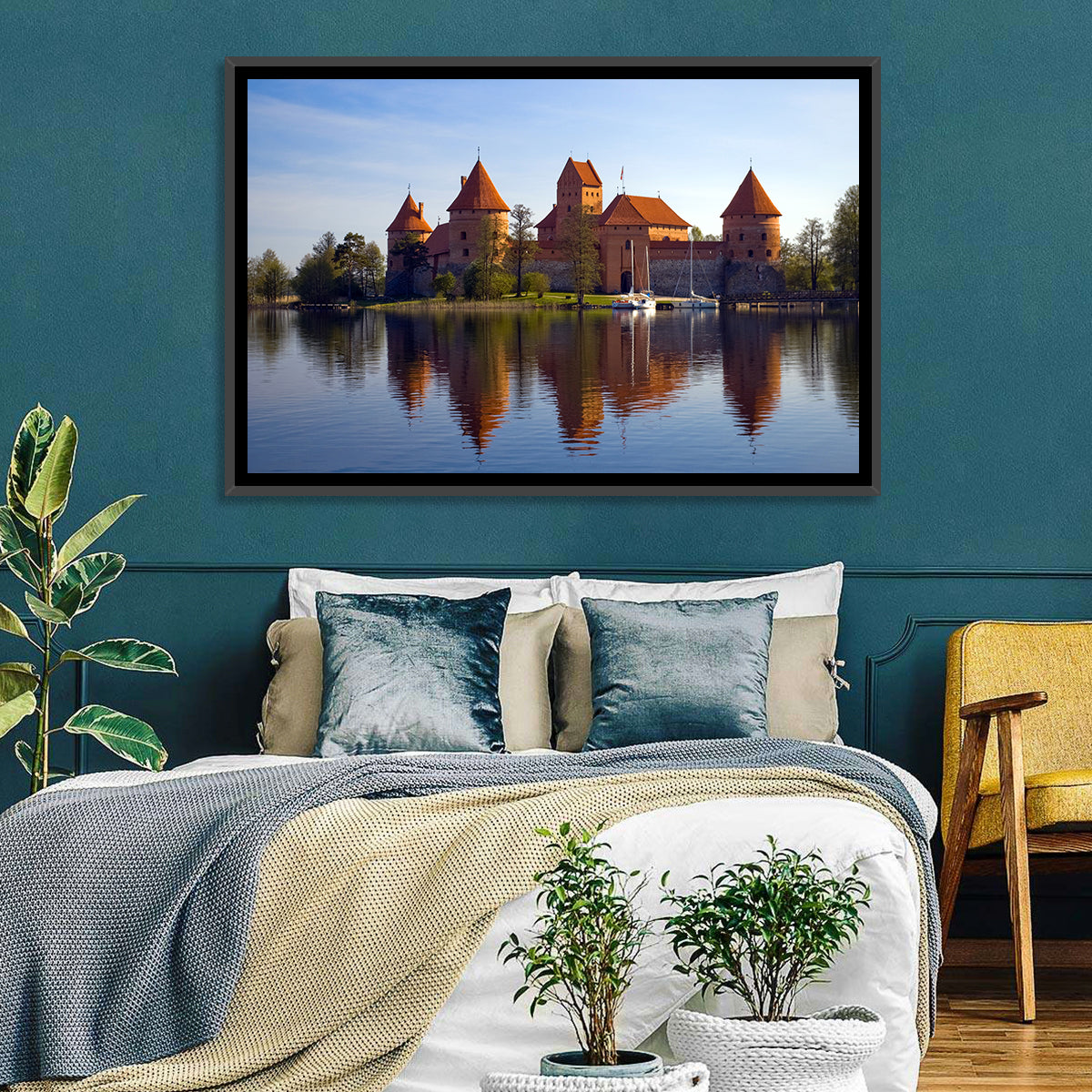 Trakai Island Castle Wall Art in a room, landscape