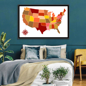 United States Of America Map Wall Art