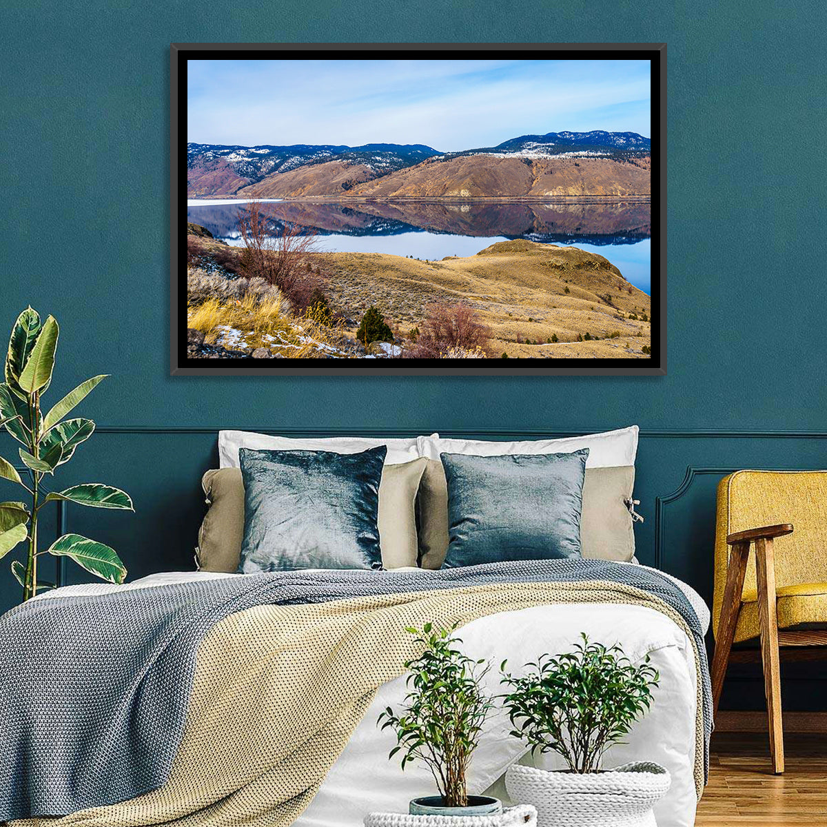 Kamloops Lake Mountain Reflection Wall Art