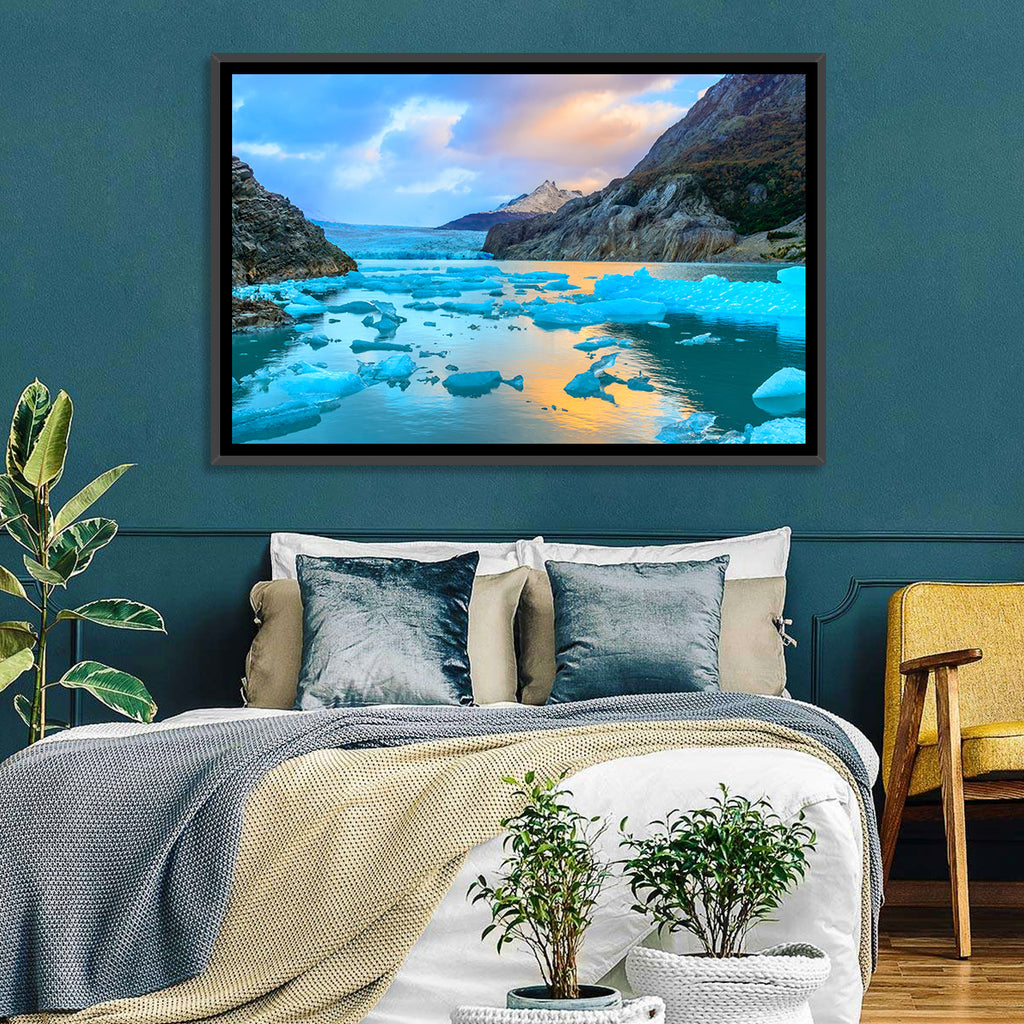 Grey Glacier at Sunset Wall Art