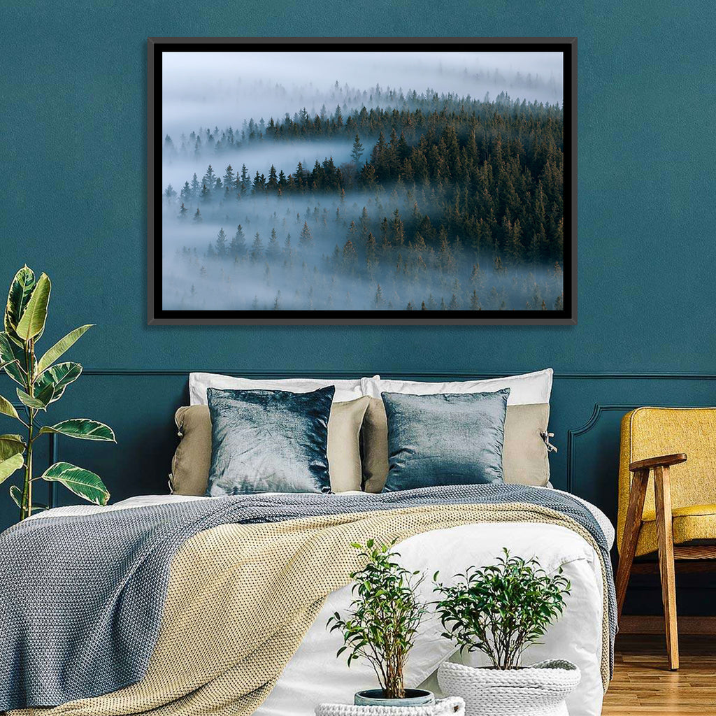 Morning Mist Over Pine Valley Wall Art
