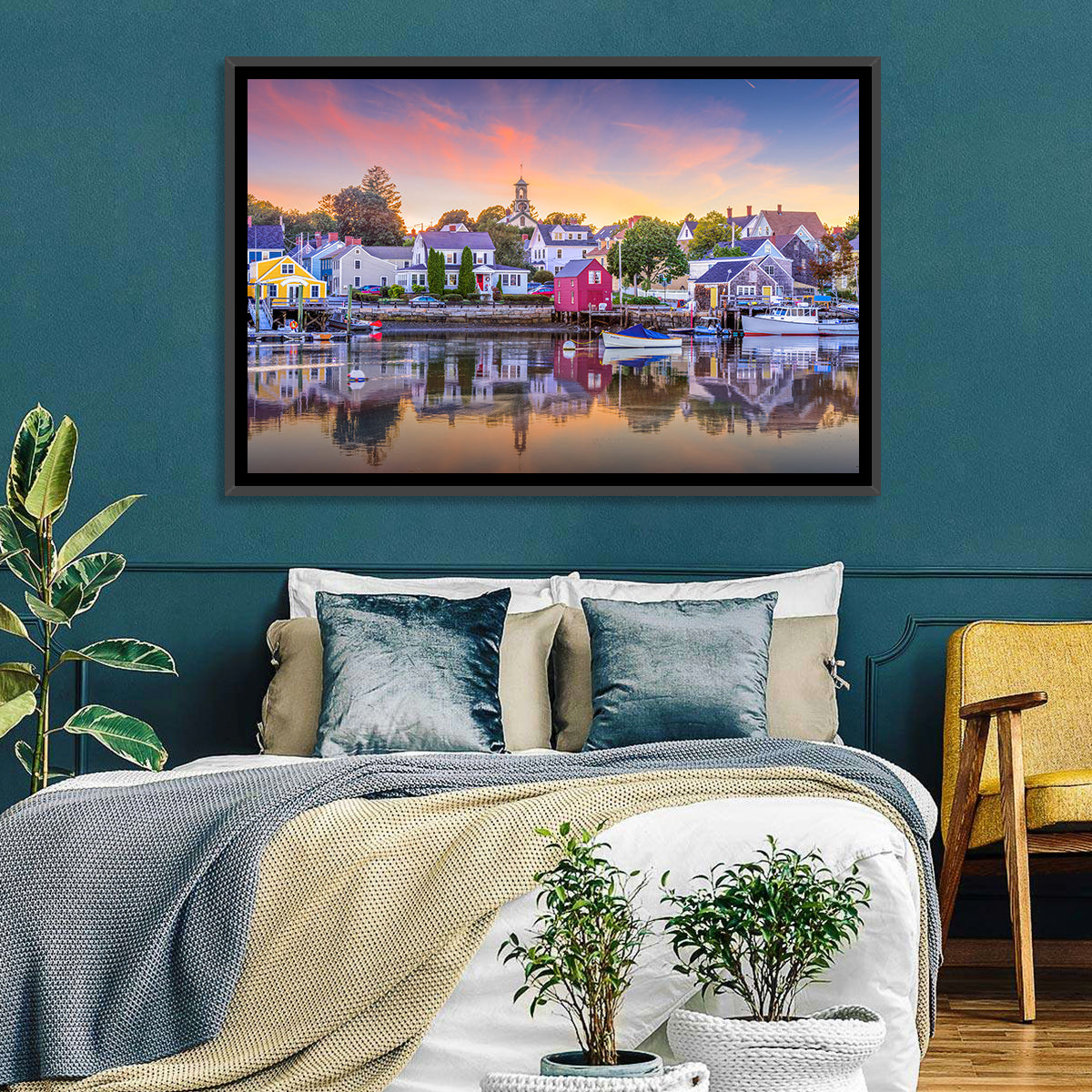 Rockport Harbor Motif Number 1 Wall Art in a room, landscape