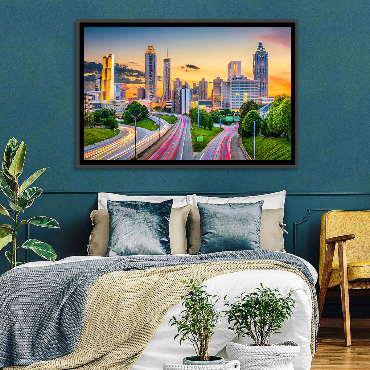 Atlanta City Skyline Wall Art