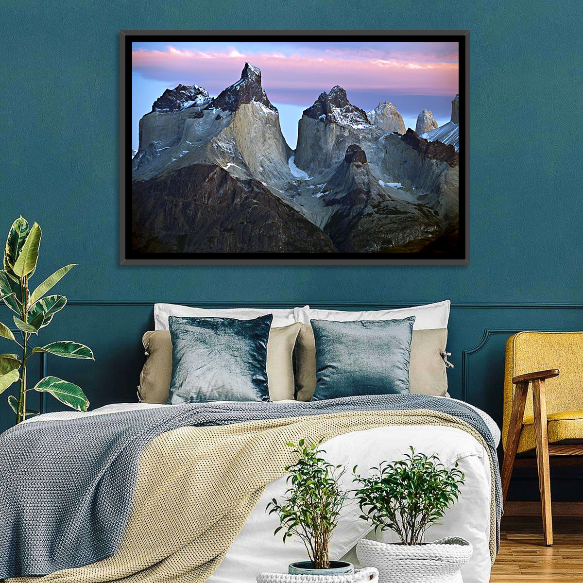 Los Cuernos Peak Valley, Torres Del Paine Wall Art in a room, landscape