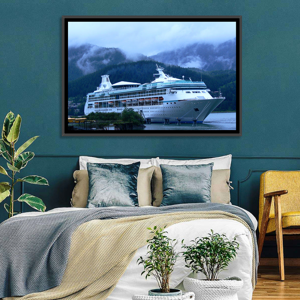 Misty Docked Cruise Ship Wall Art