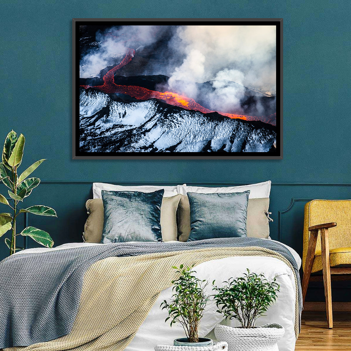 Snow-crusted Lava Flow Wall Art in a room, landscape