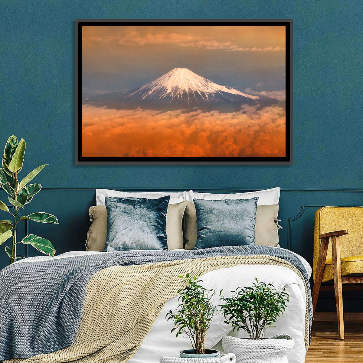 Snow-capped Mount Fuji at Sunset Wall Art