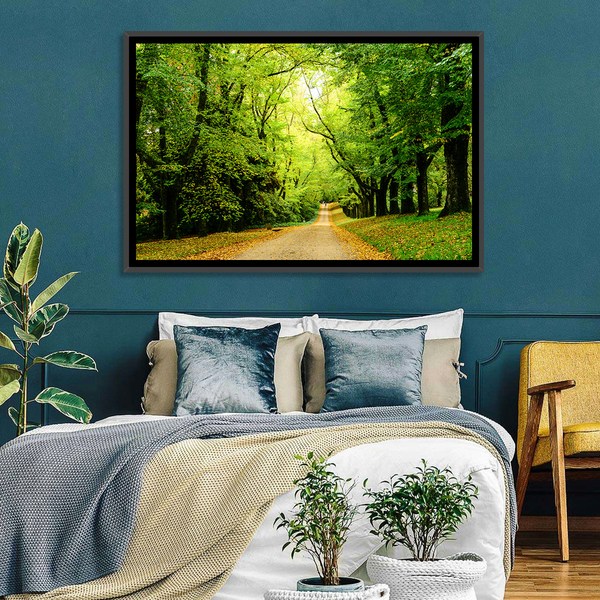 Sunlit Forest Pathway Wall Art
