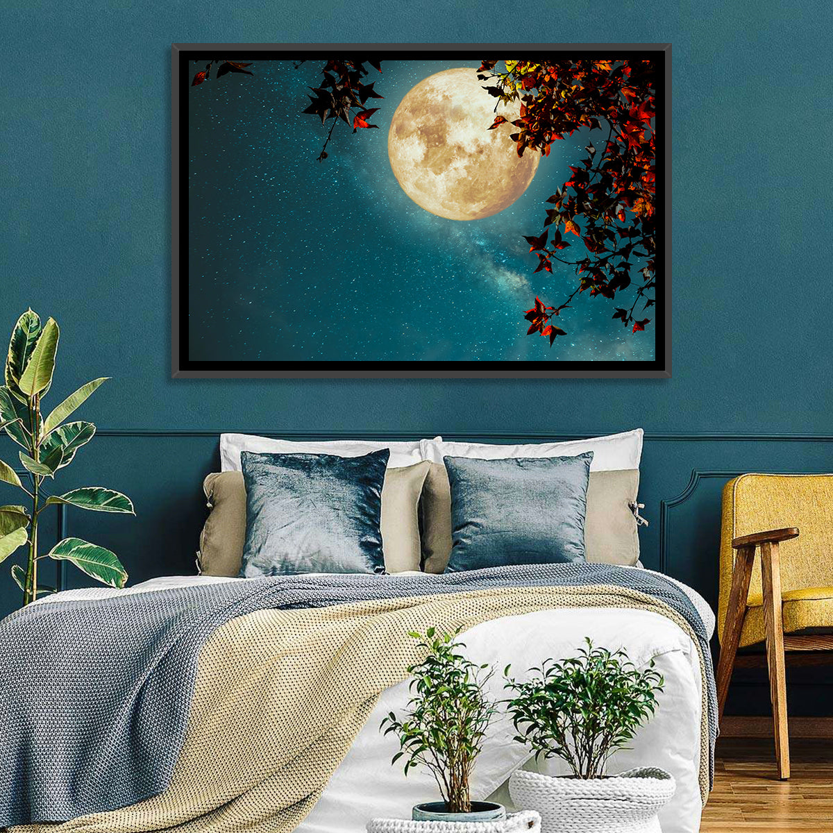 Autumn Moon with Milky Way Wall Art