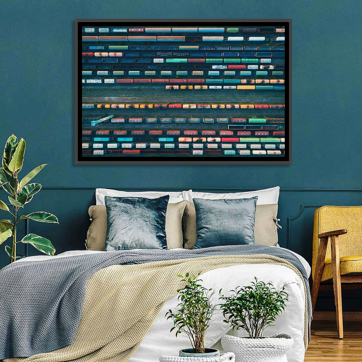 Aerial Freight Train Lines Wall Art
